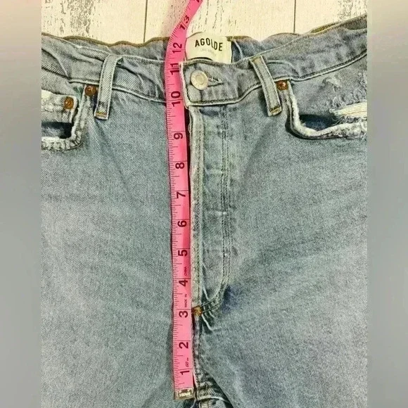 AGOLDE  REVOLVE - Nico High Rise Slim Fit Button Fly Distressed Size 27 - Picture 6 of 14
